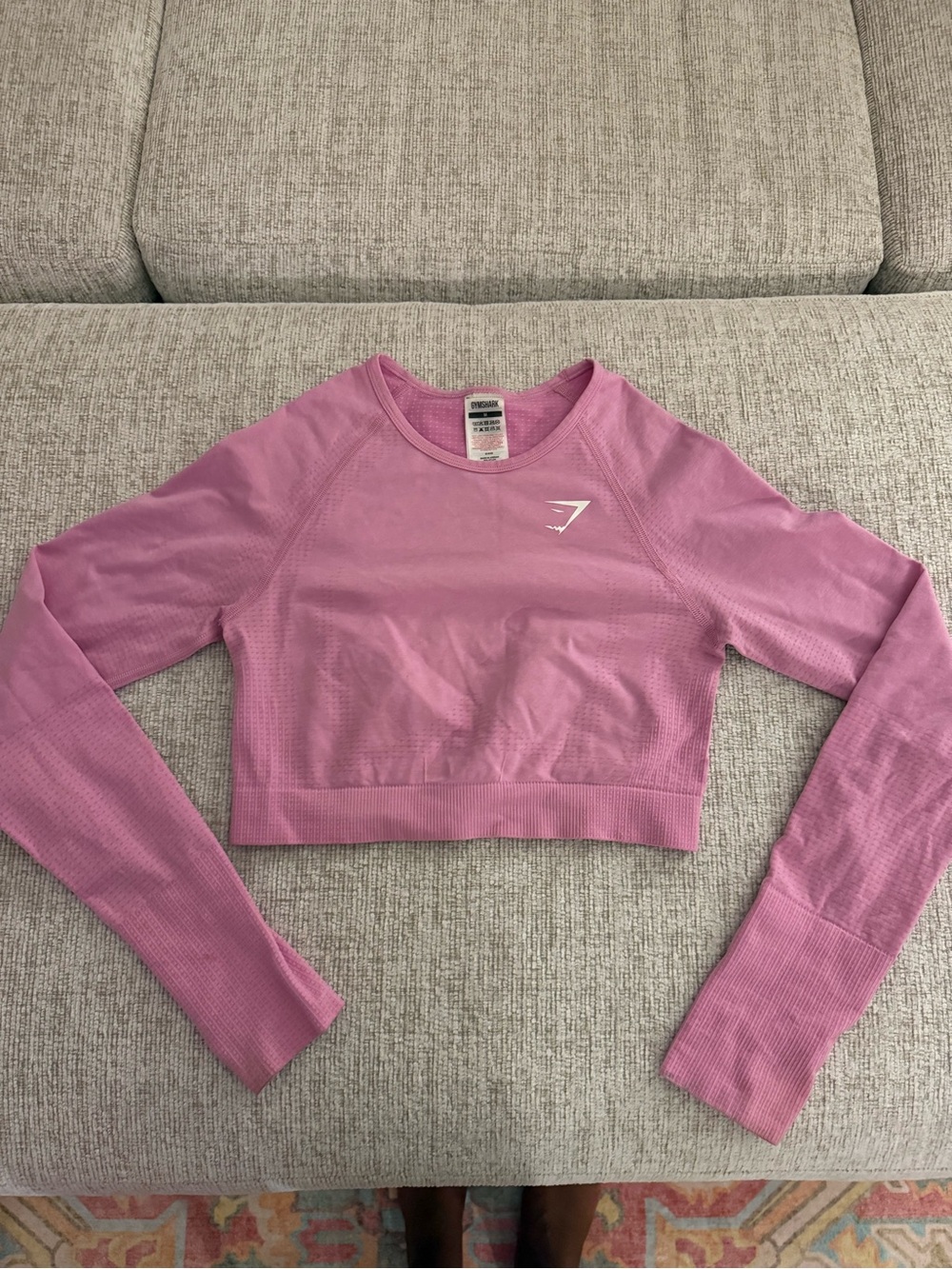 Gymshark Pink Long-Sleeve Cropped Active Top
